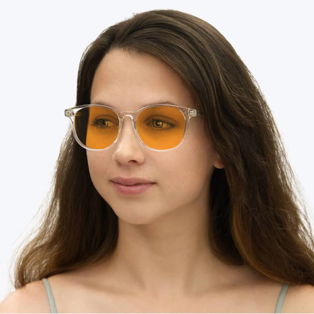SunDown Billie Blue Blocking Glasses - Crystal - Readers - Image 7